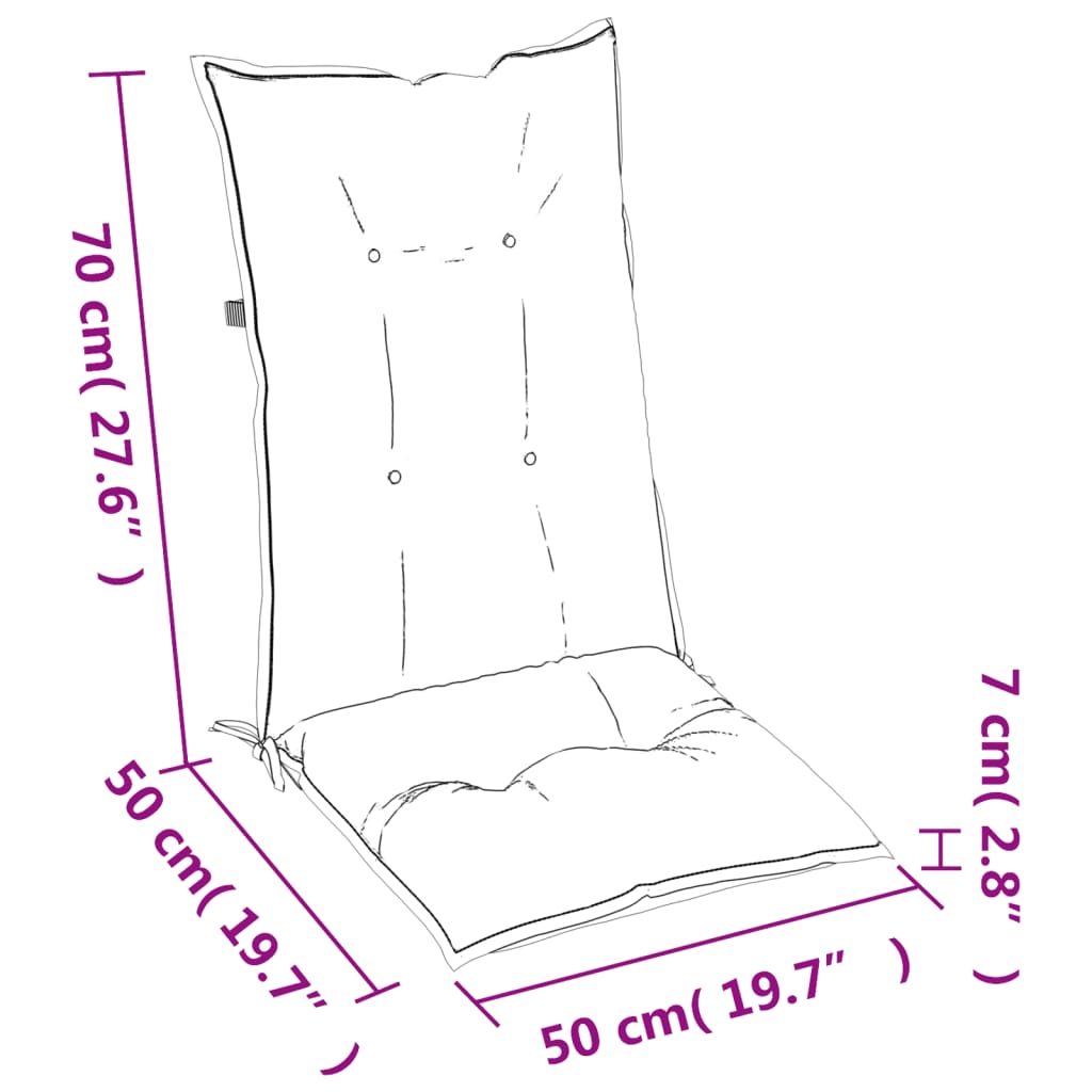vidaXL وسائد كرسي حديقة 6 ق رمادي 120×50×7 سم