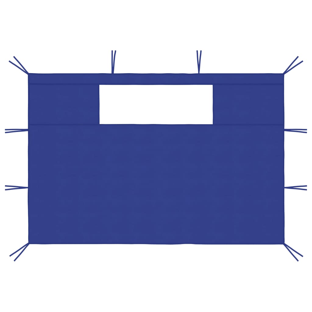 vidaXL جدران جازيبو جانبية مع نوافذ 2 ق 4×2.1 م أزرق 70 جم/م²