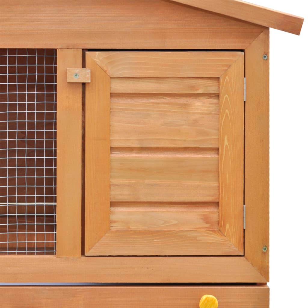 vidaXL قفص أرانب خارجي منزل الحيوانات الصغيرة قفص الحيوانات الأليفة 3 أبواب خشب