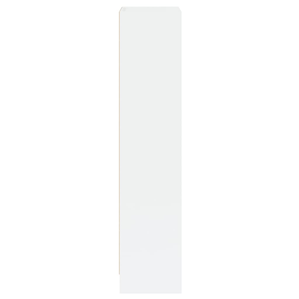 vidaXL خزانة كتب 3 طبقات أبيض لامع 40×24×108 سم خشب مضغوط
