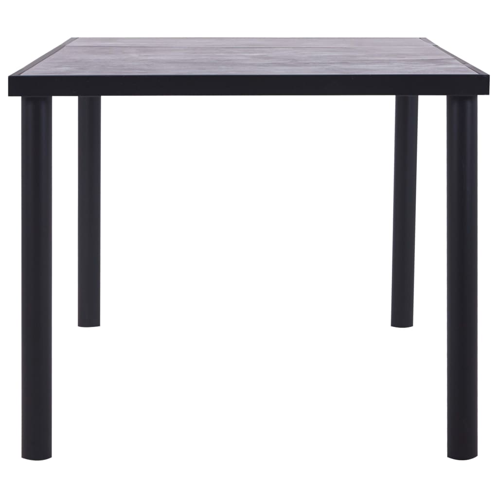 vidaXL طاولة سفرة أسود ورمادي أسمنتي 200×100×75 سم خشب MDF