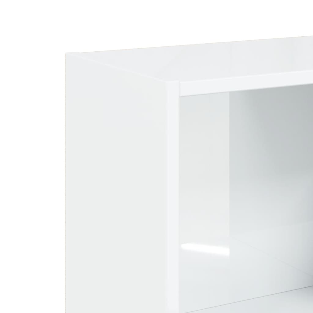 vidaXL خزانة كتب 3 طبقات أبيض لامع 40×24×108 سم خشب مضغوط