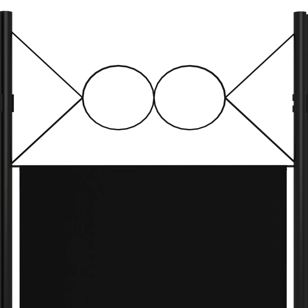 vidaXL مقسم غرفة ذو 4 ألواح أسود 160×180 سم