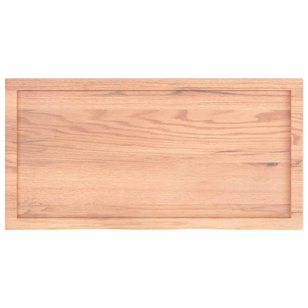 vidaXL سطح طاولة كاونتر حمام بني فاتح 100*50*(2-6) سم خشب صلب معالج