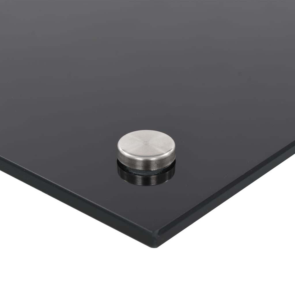 vidaXL لوح باكسبلاش للمطبخ أسود 60x90 سم من الزجاج المقوى