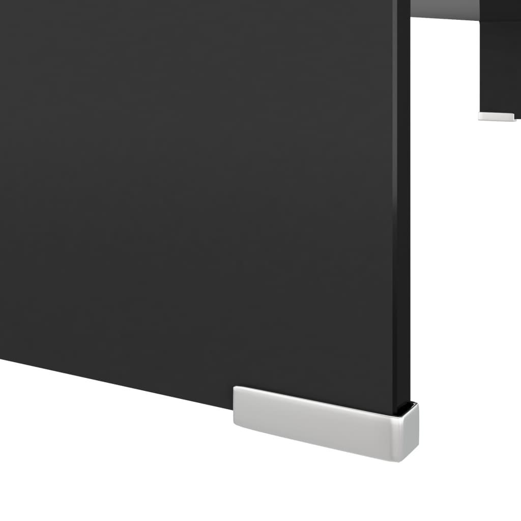 vidaXL حامل تلفزيون/رافع شاشة زجاج أسود 100×30×13 سم