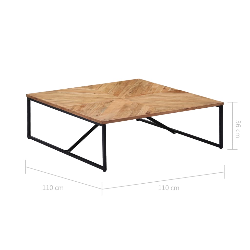 vidaXL طاولة قهوة 110×110×36 سم خشب أكاسيا صلب