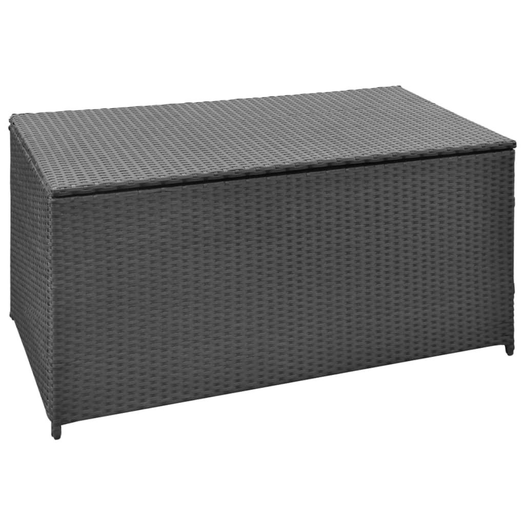 vidaXL صندوق تخزين للحديقة أسود 120×50×60 سم بولي روطان