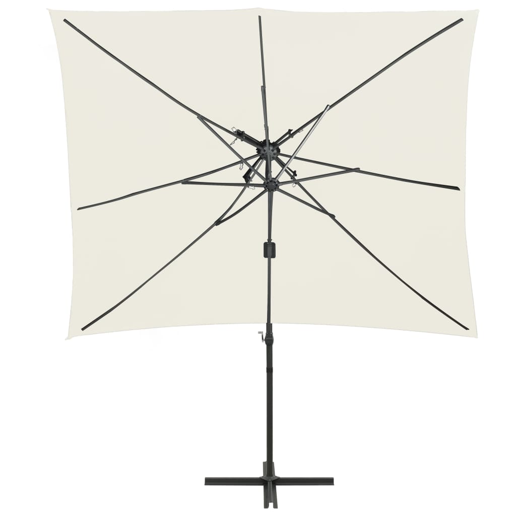 vidaXL مظلة كابولية بسطح مزدوج رملي 250×250 سم