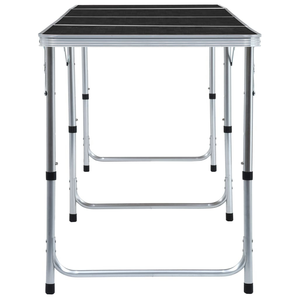 vidaXL طاولة تخييم قابلة للطي رمادي ألومنيوم 240×60 سم
