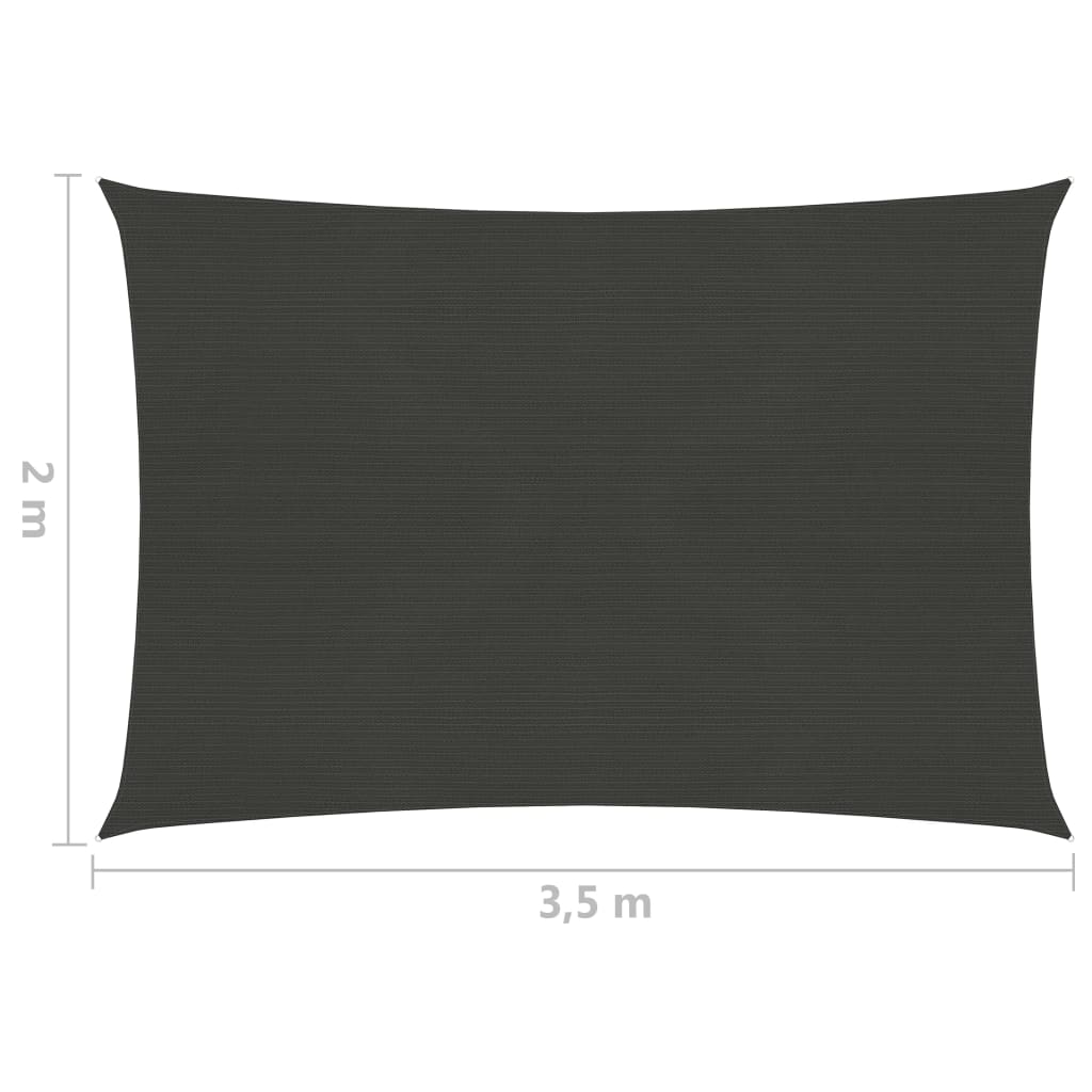 vidaXL مظلة شراعية أنثراسيت 2×3.5 م HDPE