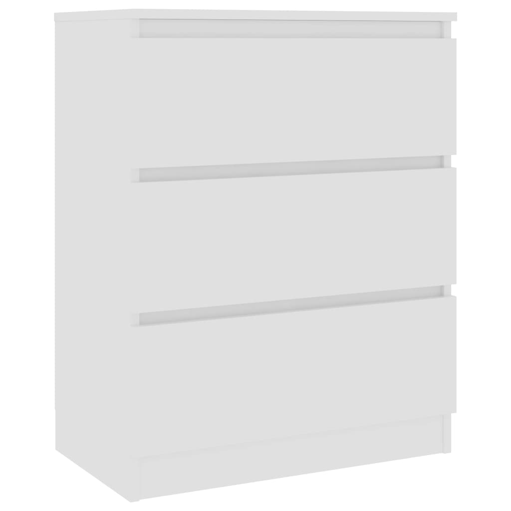 vidaXL خزانة جانبية أبيض 60×35×76 سم خشب حُبيبي