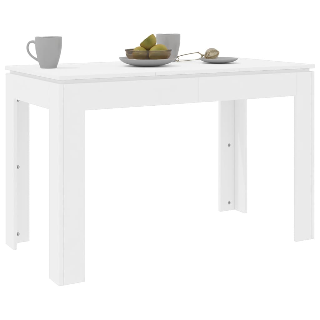 vidaXL طاولة طعام أبيض 120×60×76 سم خشب حبيبي