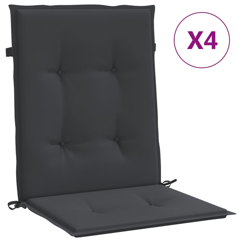 vidaXL وسائد كرسي حديقة 4 ق أسود 100×50×3 سم