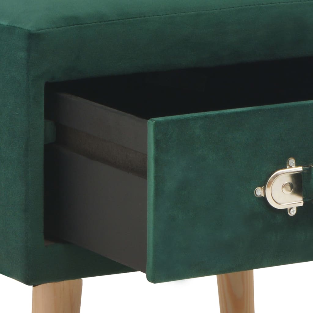 vidaXL خزانة سرير جانبية أخضر 40×35×40 سم مخمل