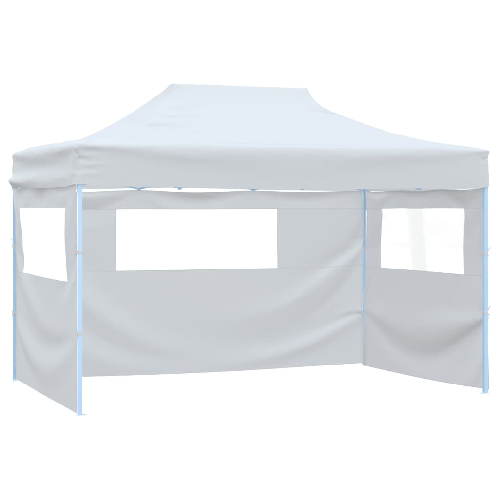 vidaXL خيمة حفلات قابلة للطي مع 4 جدران جانبية 3×4.5 م أبيض