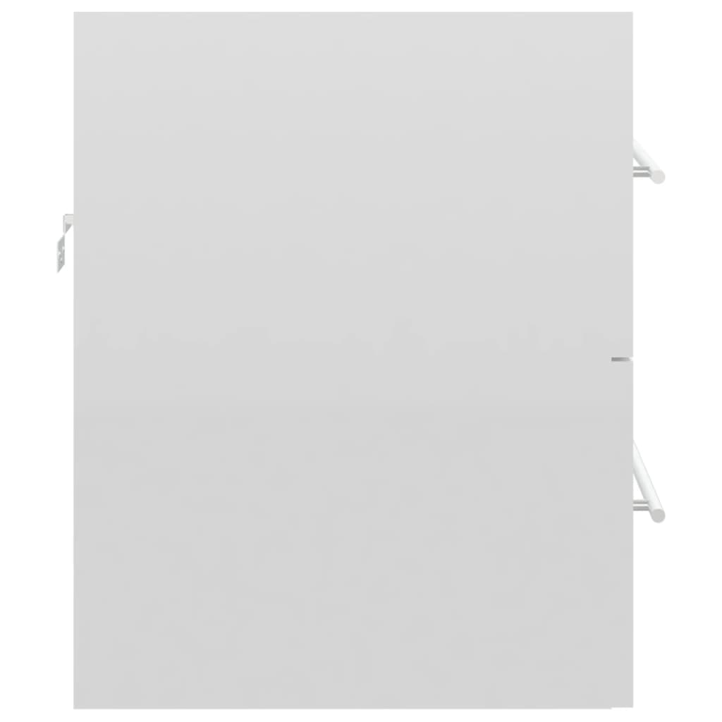 vidaXL خزانة حوض أبيض شديد اللمعان 60×38.5×48 سم خشب حبيبي