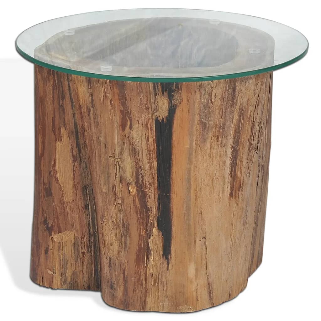 vidaXL طاولة قهوة خشب ساج وزجاج 50×40 سم