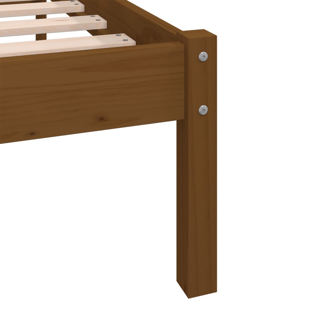 vidaXL إطار سرير خشب صنوبر صلب بني عسلي 90×200 سم