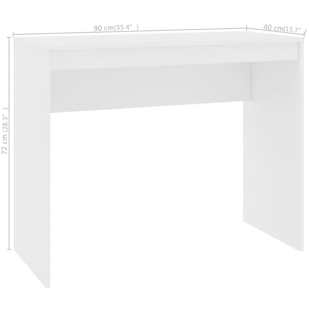 vidaXL مكتب أبيض 90×40×72 سم خشب مضغوط