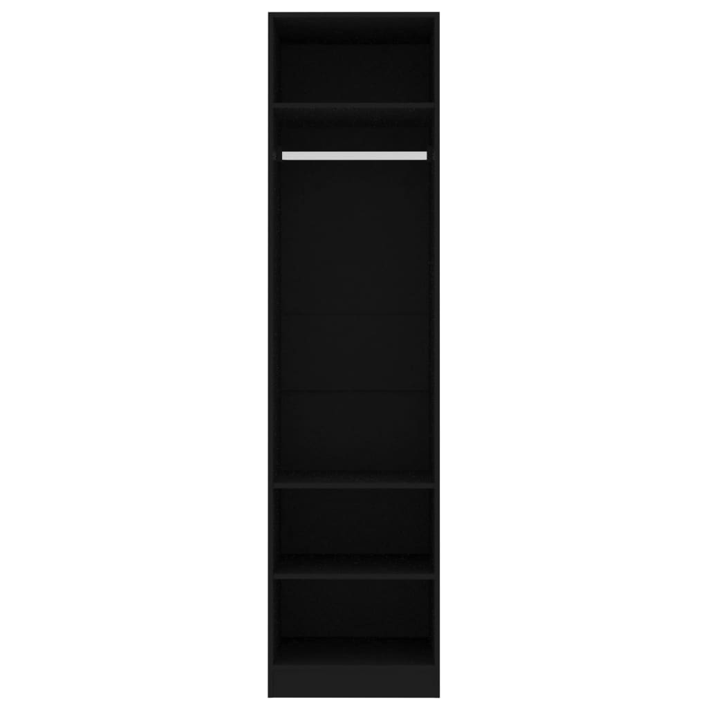 vidaXL خزانة ملابس أسود 50×50×200 سم خشب مضغوط