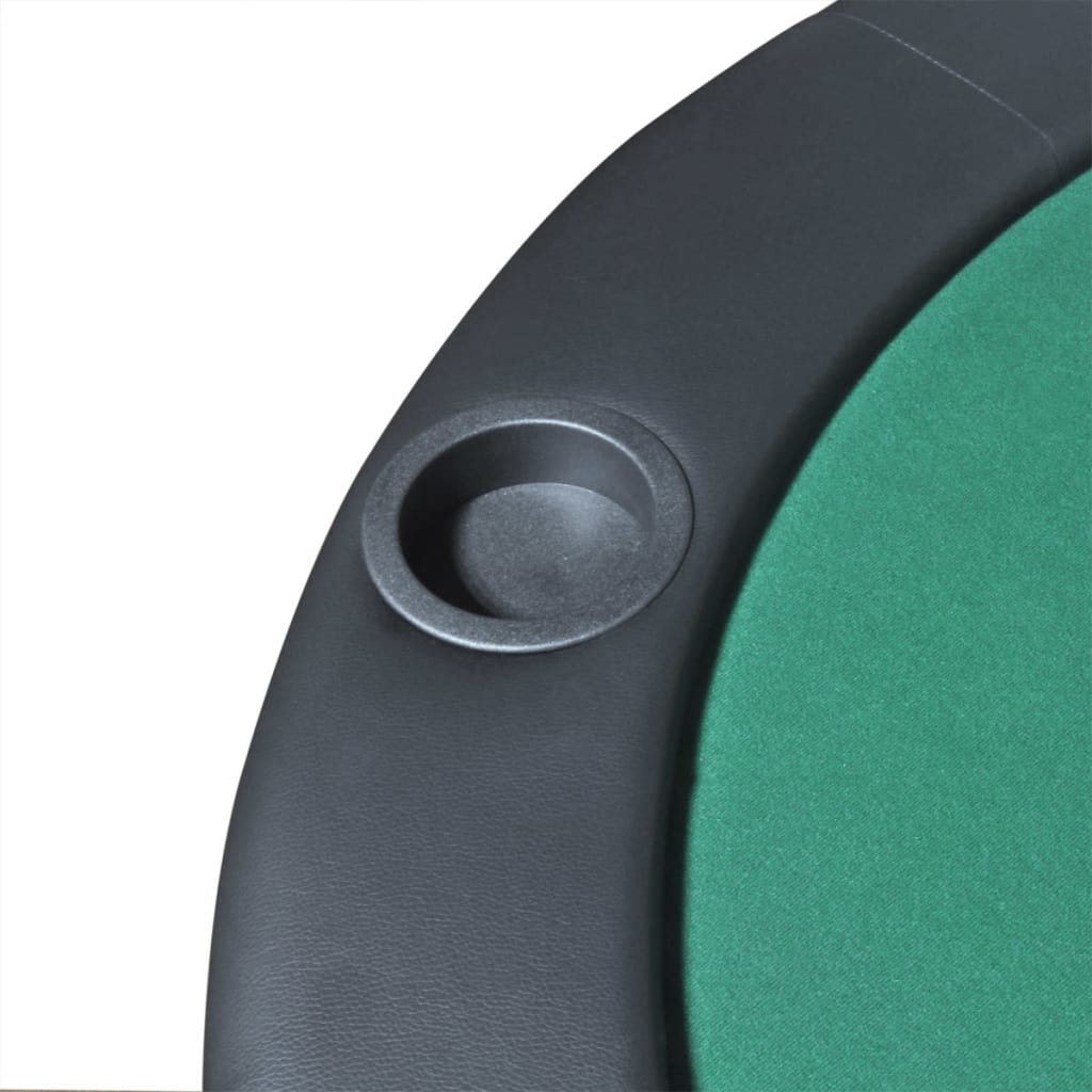 vidaXL سطح طاولة بوكر 10 لاعبين قابلة للطي لون أخضر