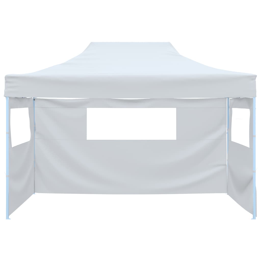 vidaXL خيمة حفلات احترافية قابلة للطي مع 3 جدران جانبية 3×4 م فولاذ أبيض