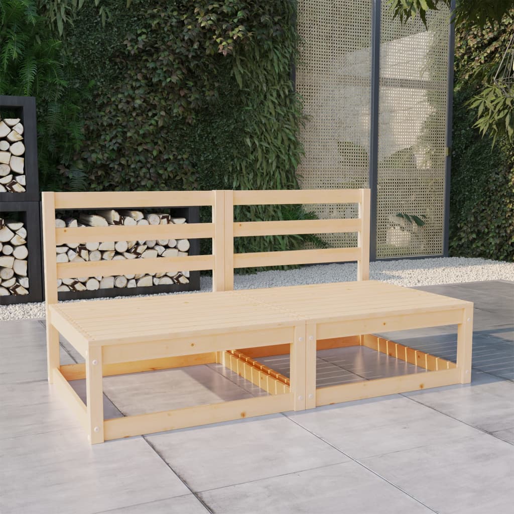 vidaXL أريكة حديقة ذات مقعدين خشب صنوبر صلب