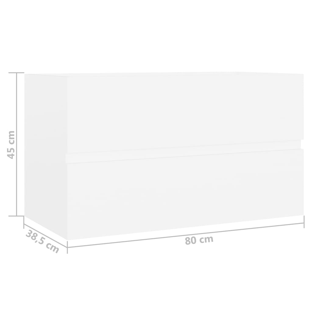 vidaXL خزانة حوض أبيض 80×38.5×45 سم خشب حبيبي