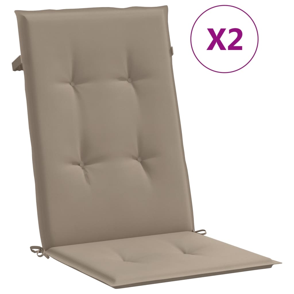 vidaXL وسائد كرسي حديقة 2 ق بني رمادي 120×50×3 سم