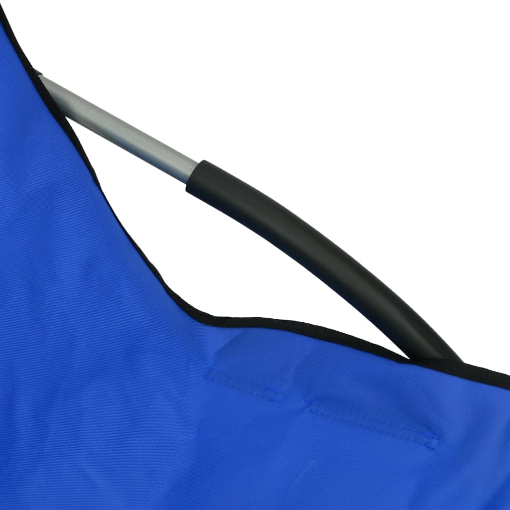 vidaXL كراسي شاطئ قابلة للطي 2 ق قماش أزرق