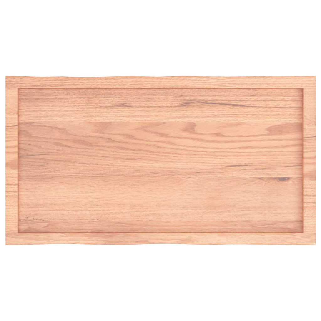 vidaXL سطح طاولة لون بني فاتح 100*50*(2-6) سم خشب صلب معالج وحواف خام