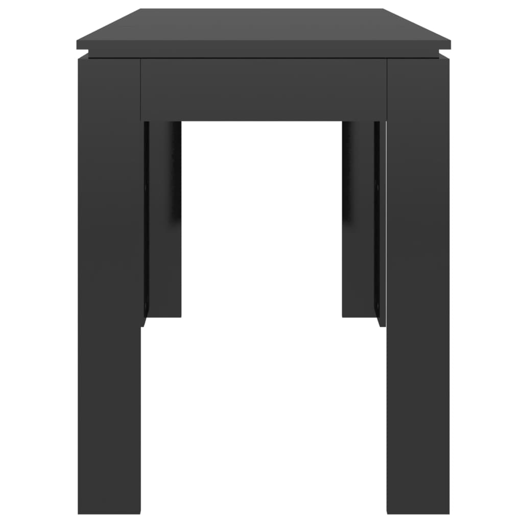 vidaXL طاولة طعام أسود لامع 120×60×76 سم خشب حبيبي