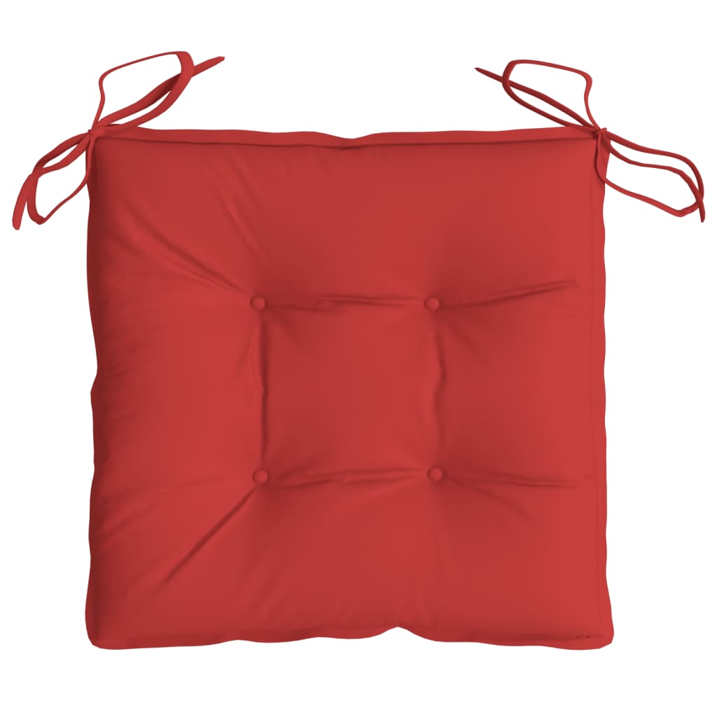 vidaXL وسائد كرسي 2 ق أحمر 50×50×7 سم قماش