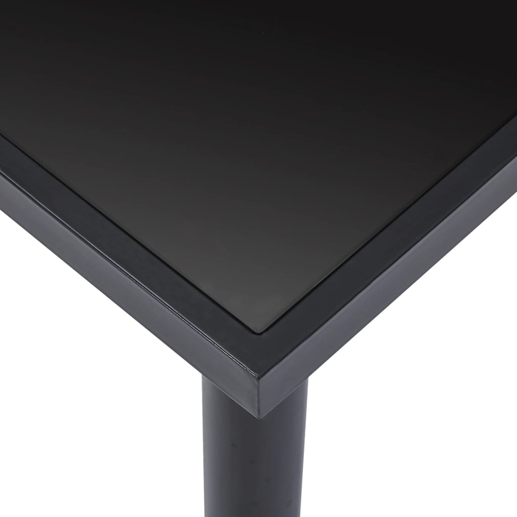 vidaXL طاولة طعام أسود 160×80×75 سم زجاج مقسّى