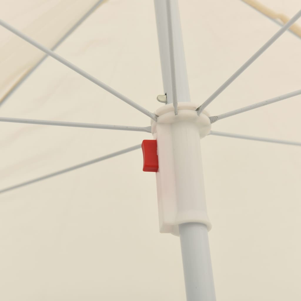 vidaXL مظلة شمسية خارجية مع عمود فولاذي رملي 180 سم