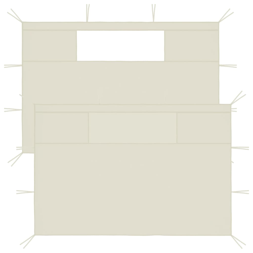 vidaXL جدران جازيبو جانبية مع نوافذ 2 ق 4.5×2.1 م كريمي 70 جم/م²