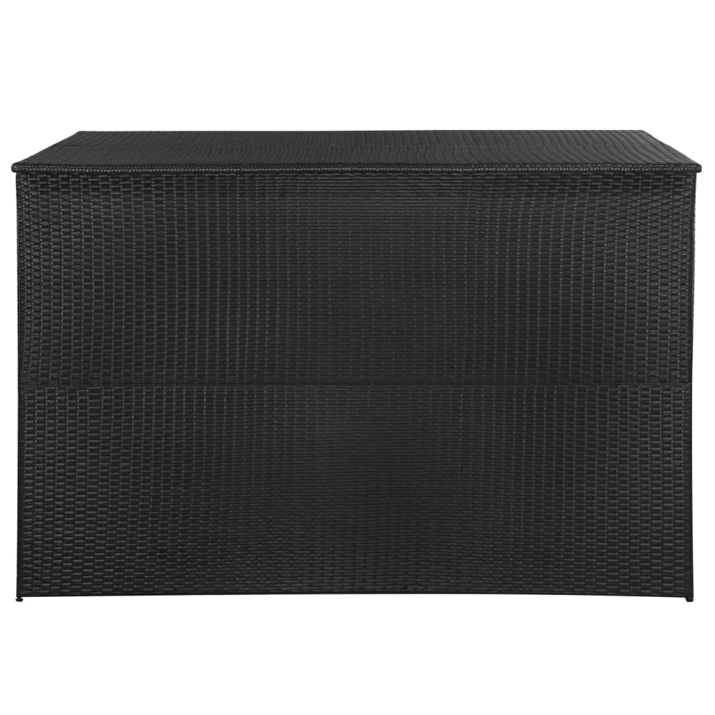 vidaXL صندوق تخزين للحديقة أسود 150×100×100 سم بولي روطان