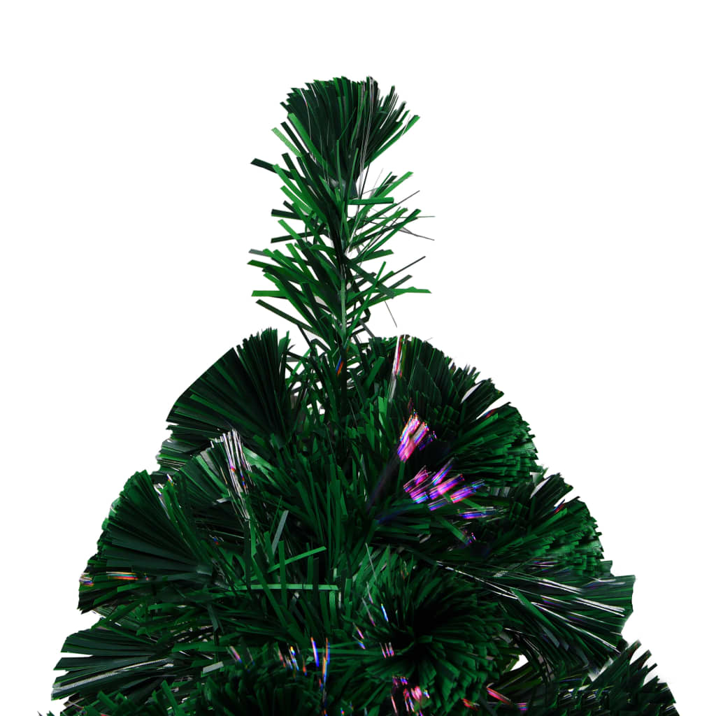 vidaXL شجرة كريسماس صناعية مع حامل أخضر 150 سم ألياف بصرية