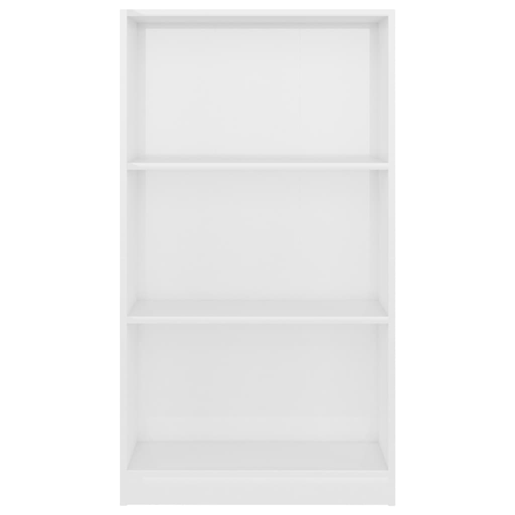 vidaXL 800870 vidaXL 3-Tier Book Cabinet High Gloss White 60x24x109 cm Engineered Wood