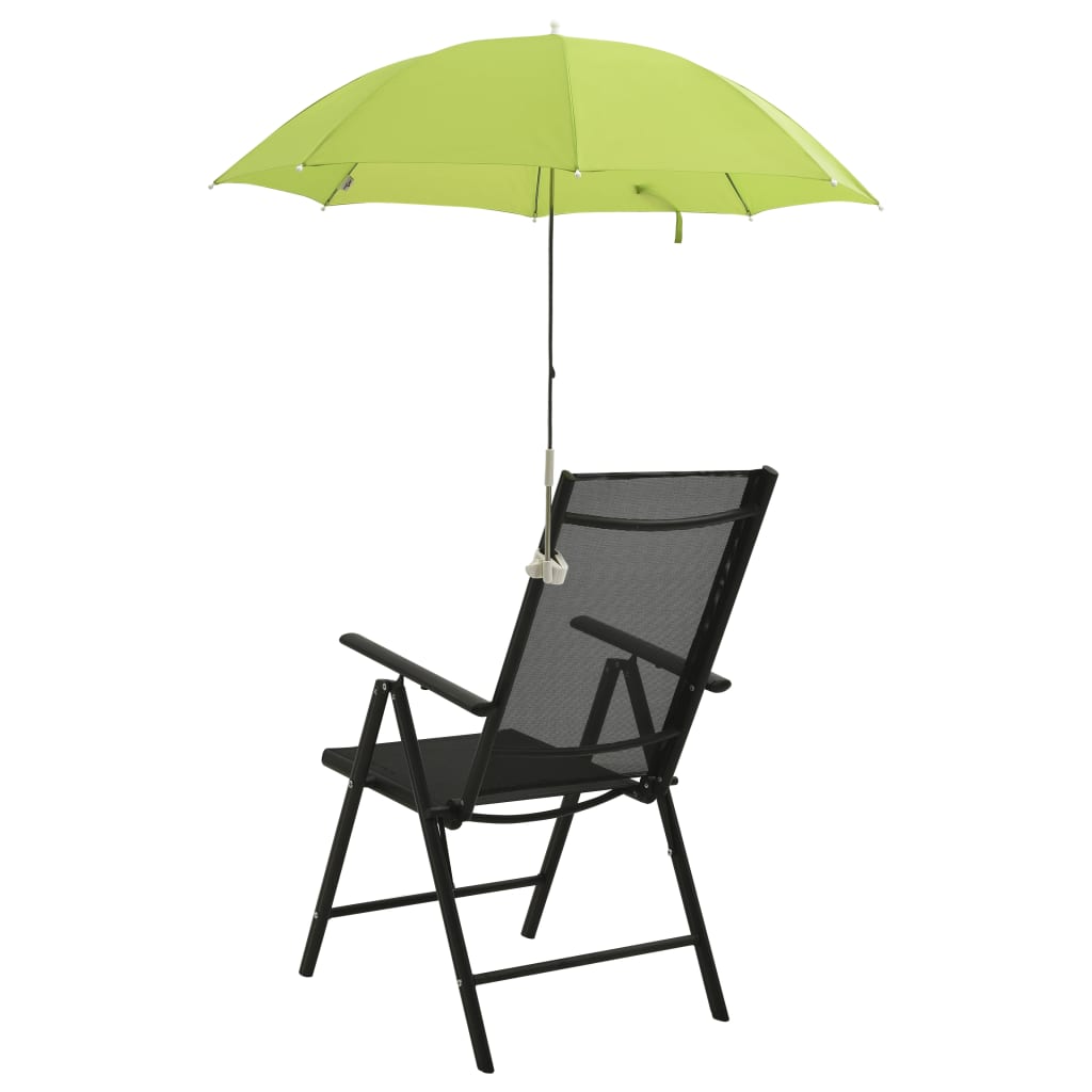 vidaXL مظلة كرسي تخييم شمسية 2 ق أخضر 105 سم