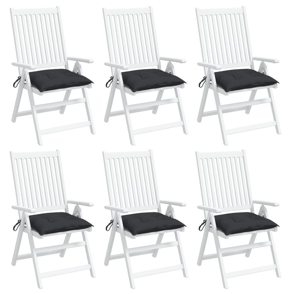 vidaXL وسائد كرسي 6 ق أسود 50×50×7 سم قماش
