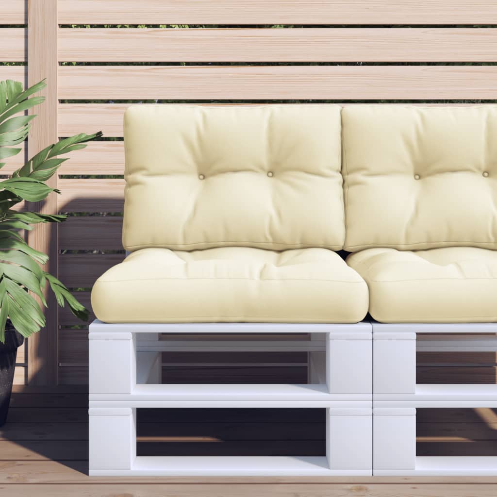 vidaXL وسادة أريكة طبلية كريمي 10x40x60 سم