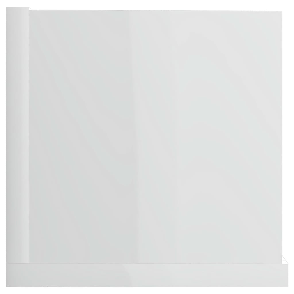 vidaXL رف سي دي جداري أبيض لامع 100×18×18 سم خشب حبيبي