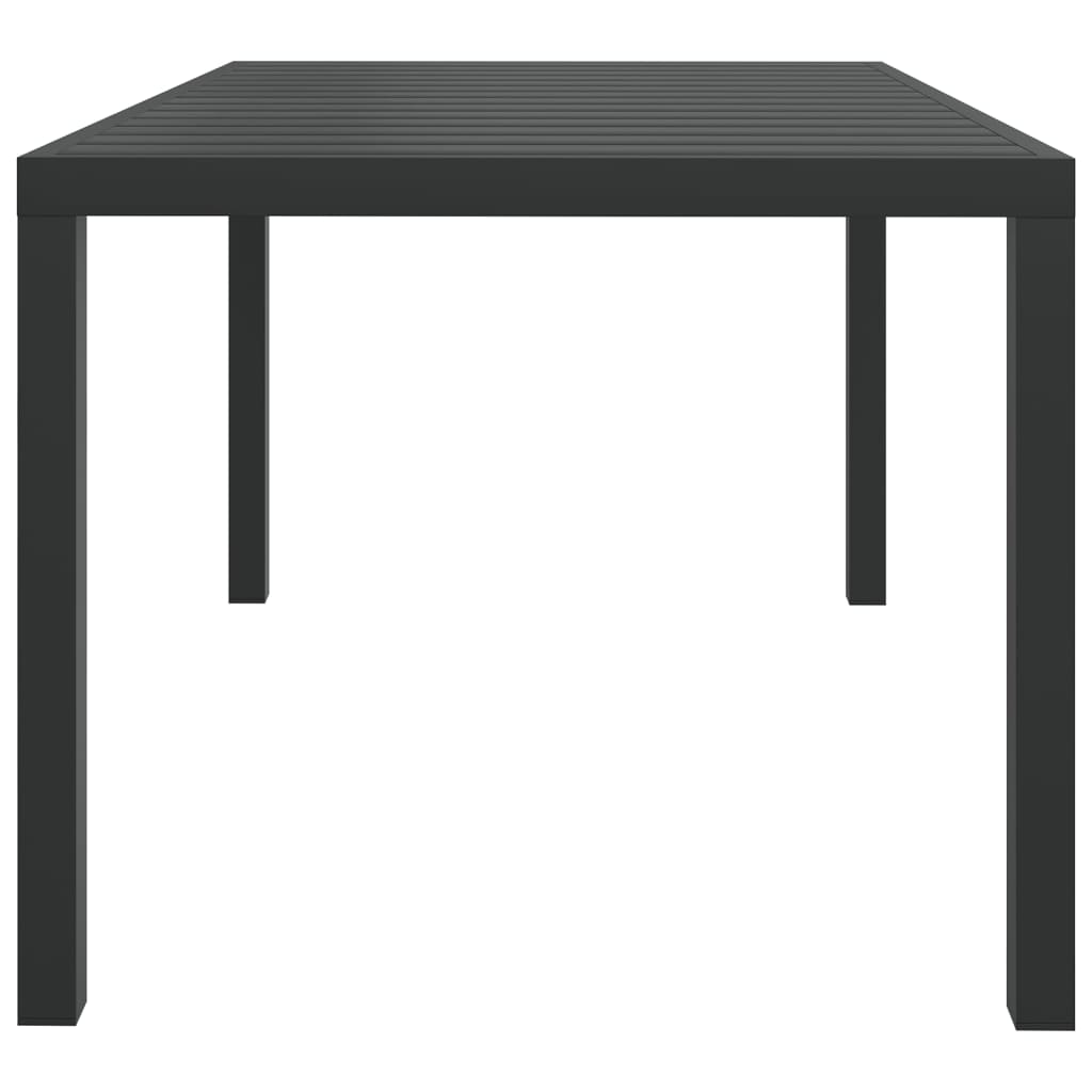 vidaXL طاولة حديقة أسود 150×90×74 سم ألومنيوم و WPC