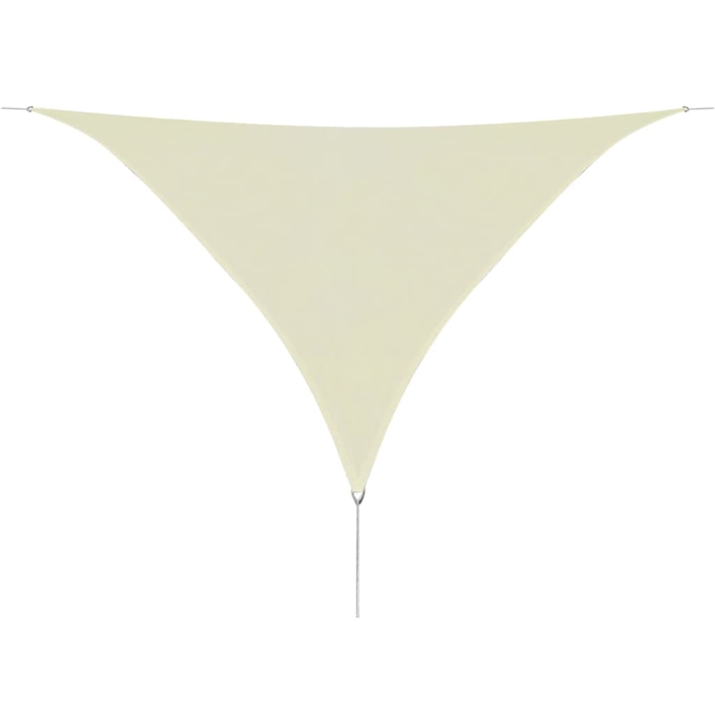 vidaXL مظلة شراعية HDPE مثلثة 3.6×3.6×3.6 م كريمي
