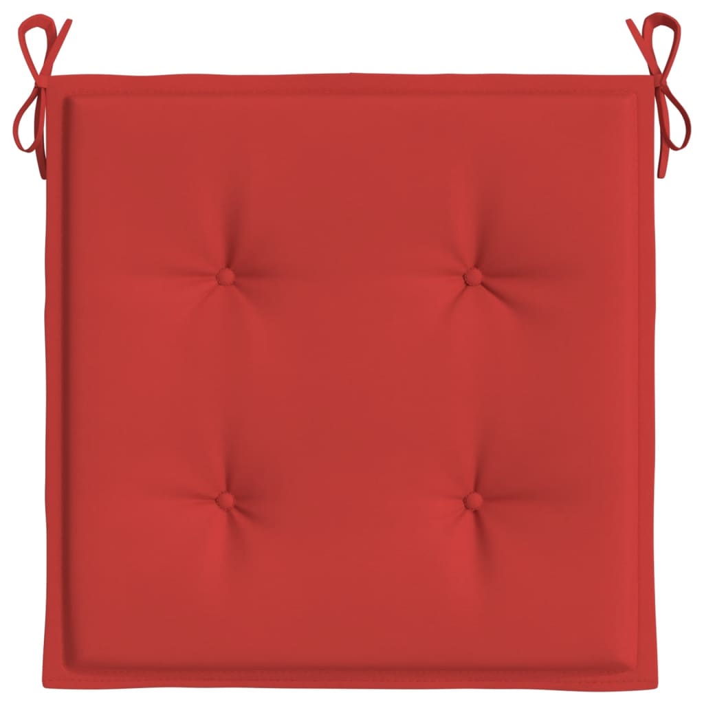 vidaXL وسائد كرسي 6 ق أحمر 50×50×3 سم قماش
