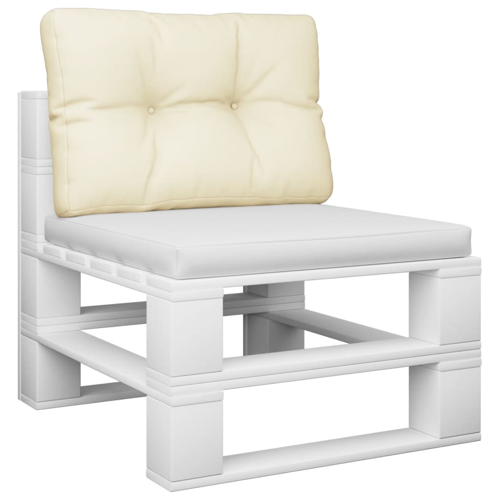 vidaXL وسادة أريكة طبلية كريمي 10x40x60 سم