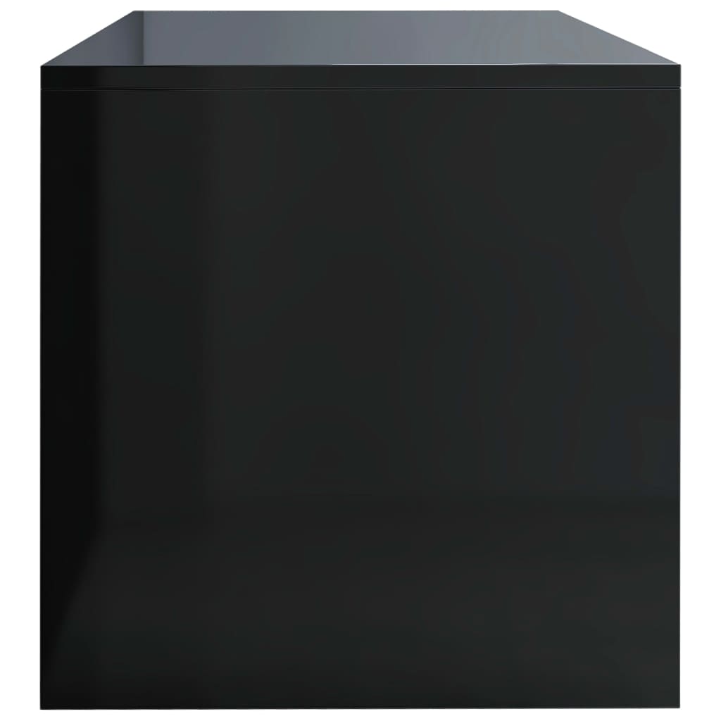 vidaXL خزانة تلفزيون أسود لامع 120×40×40 خشب حبيبي