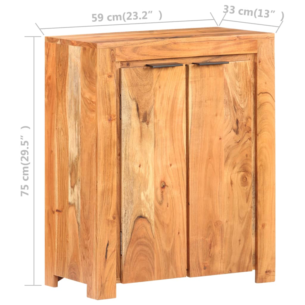 vidaXL خزانة جانبية 59×33×75 سم خشب أكاسيا صلب
